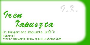 iren kapuszta business card